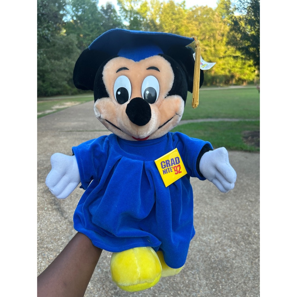 Disney Walt Disney World Graduation Mickey Mouse large vintage plush 92 Kidcore